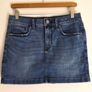 Express Midrise Straight Mini Dark Wash Sz 6‎